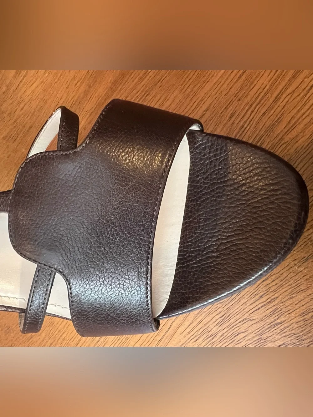 JIL SANDER Italy Brown Pebbled Leather Sandals Heel T Strap Y2K $378 Saks 5th